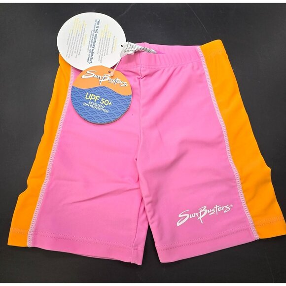 SunBusters Kids UPF 50+ Pink & Orange Swim Shorts 2-3Yrs Reef Safe JJ4132 - Picture 1 of 5